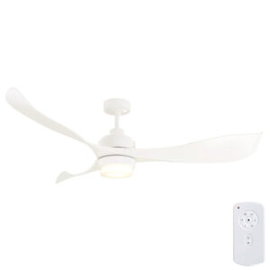 Eagle V2 DC Ceiling Fan with LED Light and Remote - White 56"