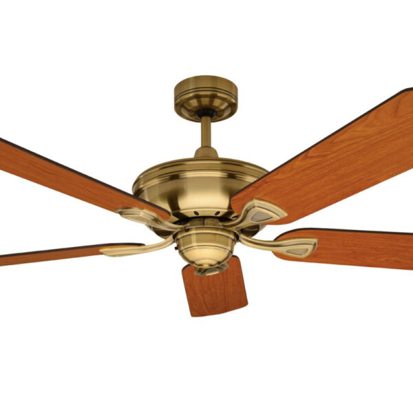 Healey Ceiling Fan - Antique Brass with Reversible Blades 52"