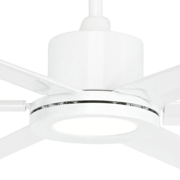 Brilliant Hercules Industrial Style DC Ceiling Fan with LED Light - White 84"