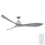 Eagle XL DC Ceiling Fan with Remote - Brushed Chrome 66"