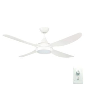 Brilliant Vector AC Ceiling Fan with LED Light - Antique White 52"