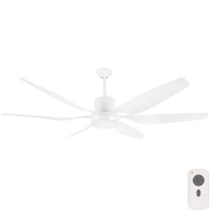 Aviator Ceiling Fan With DC Motor, Light And Remote - White 66"