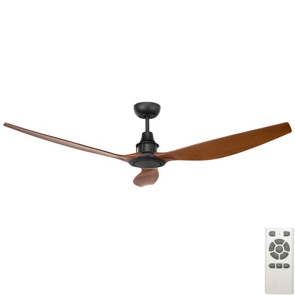 Brilliant Concorde 2 DC Ceiling Fan with Remote - Black with Mahogany 58"