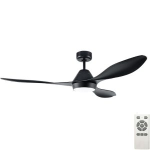 Nevis DC LED Ceiling Fan With Remote - Black 52"