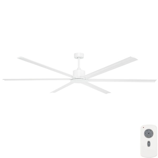 Hercules Large Industrial Style DC Ceiling Fan - White 84"