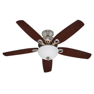 Builder Deluxe Ceiling Fan with Bowl Light - Brushed Nickel 52"