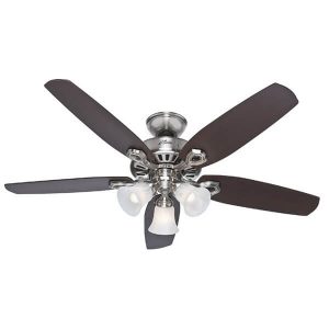 Builder Plus Ceiling Fan With Light - Brushed Nickel 52"