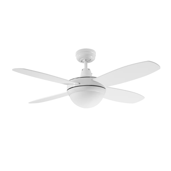 Lifestyle Mini Ceiling Fan With Light (E27) - White 42"