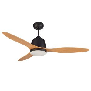 Martec Elite Ceiling Fan With LED - Matte Black With Bamboo 48"