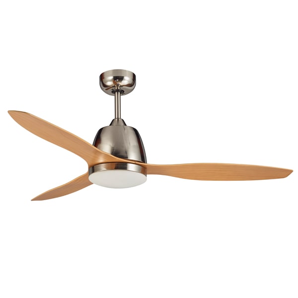 Martec Elite Ceiling Fan With LED - Brushed Nickel With Bamboo 48"