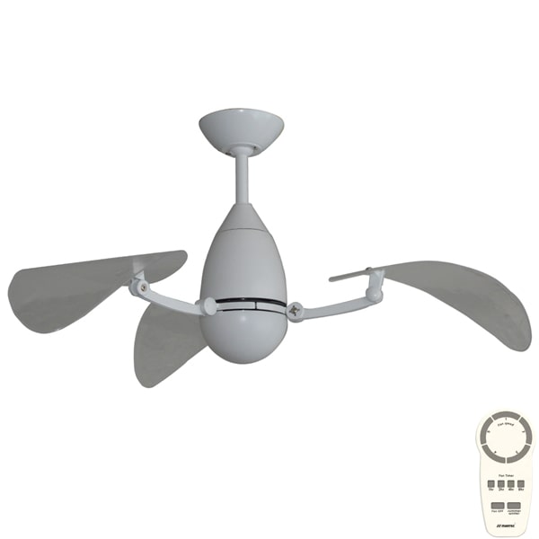 Martec Vampire DC Ceiling Fan with CCT LED Light & Remote - White with Clear Blades 38"