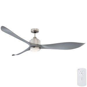 Eagle XL DC Ceiling Fan With LED Light & Remote - Brushed Chrome 65"