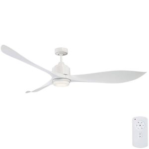 Eagle XL DC Ceiling Fan with LED Light & Remote - White 66"