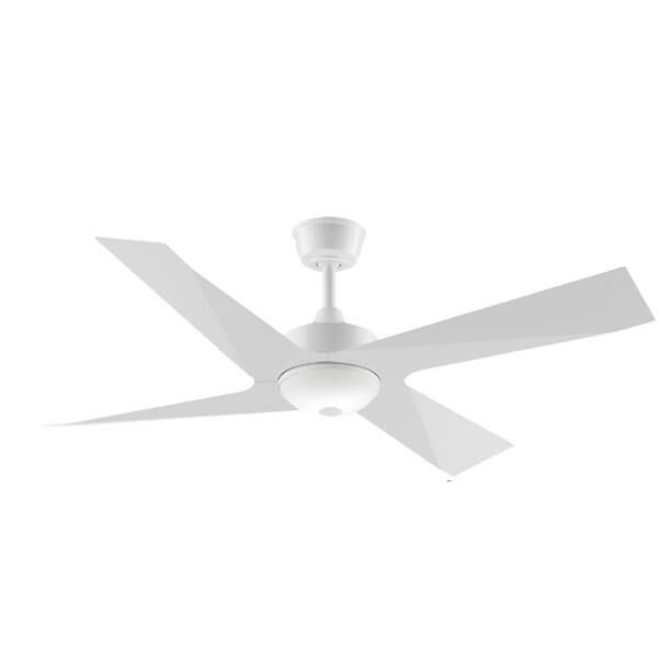 Modn-4 Ceiling Fan with Wall Control and LED Light - White 52"