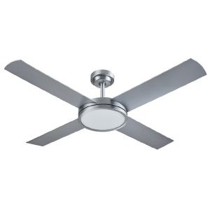Revolution 3 Outdoor Ceiling Fan (SMT) with LED Light - Brushed Aluminium 52"
