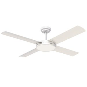 Revolution 3 Outdoor Ceiling Fan (SMT) with LED Light - White 52"