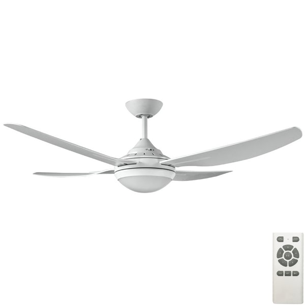 Royale II DC Ceiling Fan LED Light and Remote Control- White 52"