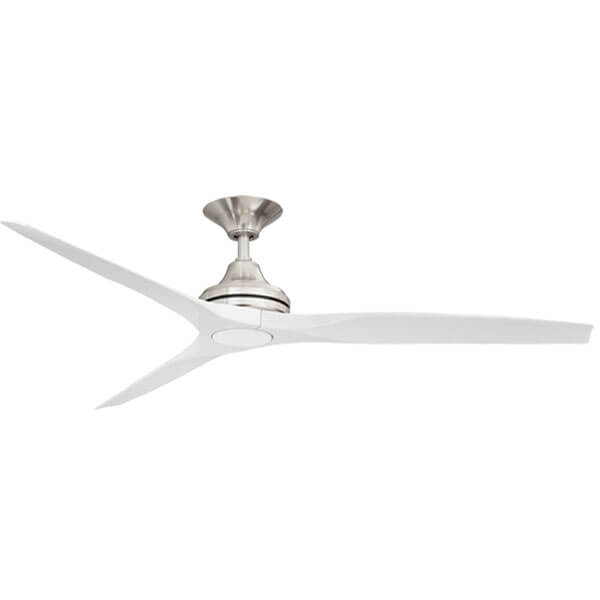 Spitfire V2 Ceiling Fan - Brushed Nickel With White Wash Plastic Blades 60"