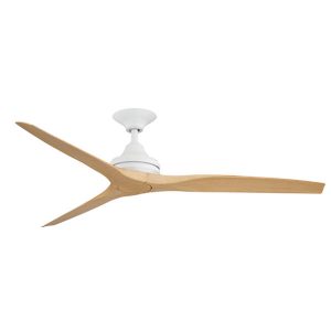 Spitfire V2 Ceiling Fan - Matte White With Natural Plastic Blades 60"