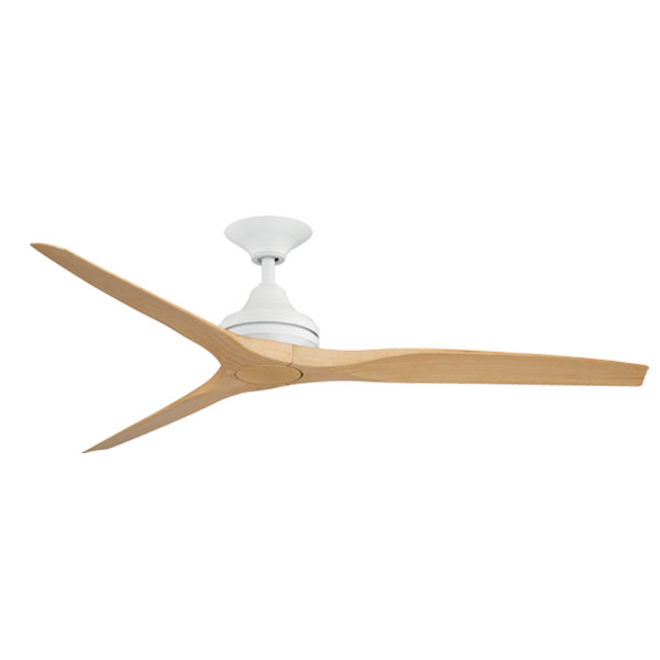 Spitfire V2 Ceiling Fan - Matte White With Natural Plastic Blades 60"