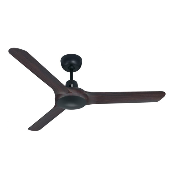 Spyda Ceiling Fan With Wall Control Black with Walnut Blades 49" Australia