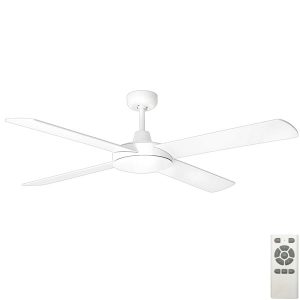 Tempest DC Ceiling Fan With Plywood Blades and Remote- White 52"