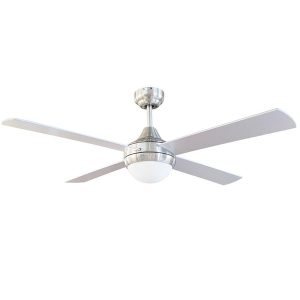 Tempo Ceiling Fan With Light - Brushed Aluminium 48"