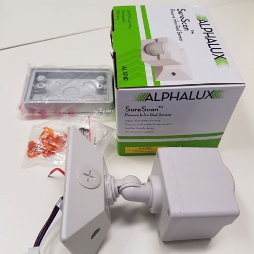 Alphalux 180 Degree Motion Sensor - IP66 Rated (electrician needed for installation)