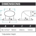 Square Vent Black Dimension 150mm