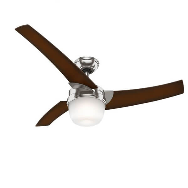 Eurus Ceiling Fan with Wall Control and Light - Brushed Nickel 54"