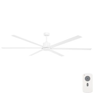 Hercules Large Industrial Style DC Ceiling Fan With LED - White 84"