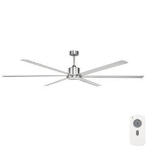 Hercules Large Industrial Style DC Ceiling Fan With LED - Satin Nickel 84"