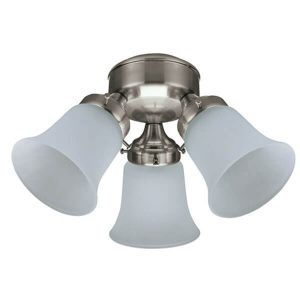 Hunter 3 Light Flush Mount With Glass Shades - Brushed Nickel