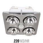 Mercator Ardene Quattro 3-in-1 Exhaust Fan Silver | Fansonline Australia