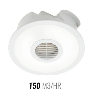 Mercator Skyline Exhaust Fan with LED Light Round White
