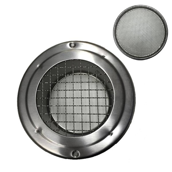 Mesh Vent Stainless Steel 125mm with Cinder Mesh