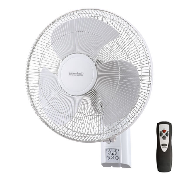 Plastic Wall Fan 16″ with Remote Control - White