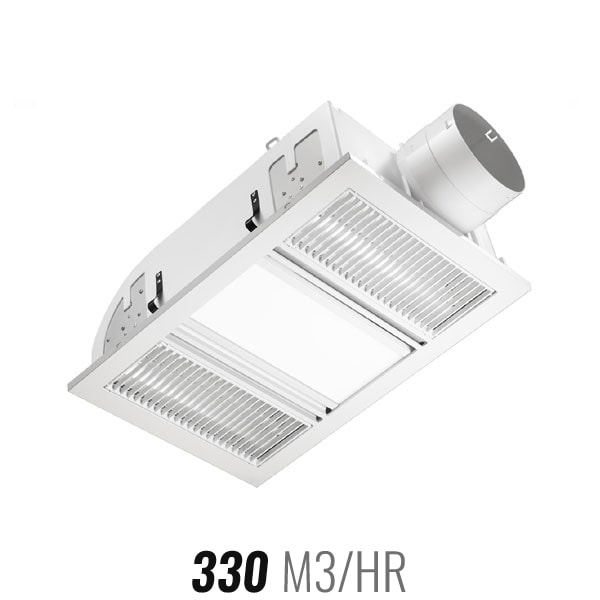 Ventair Airbus 3-in-1 Exhaust Fan, Heat and Light - White