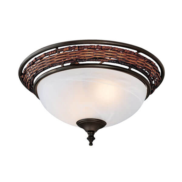Hunter Light Kit With Wicker And Weathered Bronze Detail