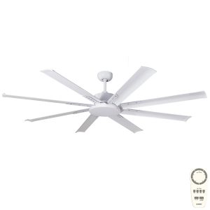 Albatross Mini Industrial Style DC Ceiling Fan - White 65"