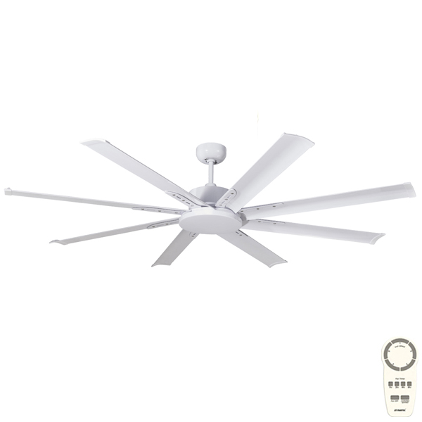Albatross Mini Industrial Style DC Ceiling Fan - White 65"