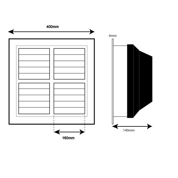 Air Conditioning Square Multi Directional Vent 360mm with 300mm Duct |  Fansonline Australia