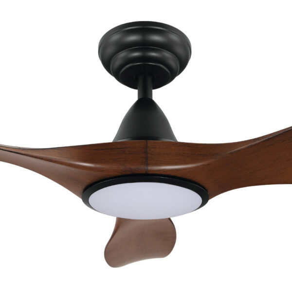 Noosa DC CCT LED Ceiling Fan With Remote - Black With Aged Elm Blades 52"