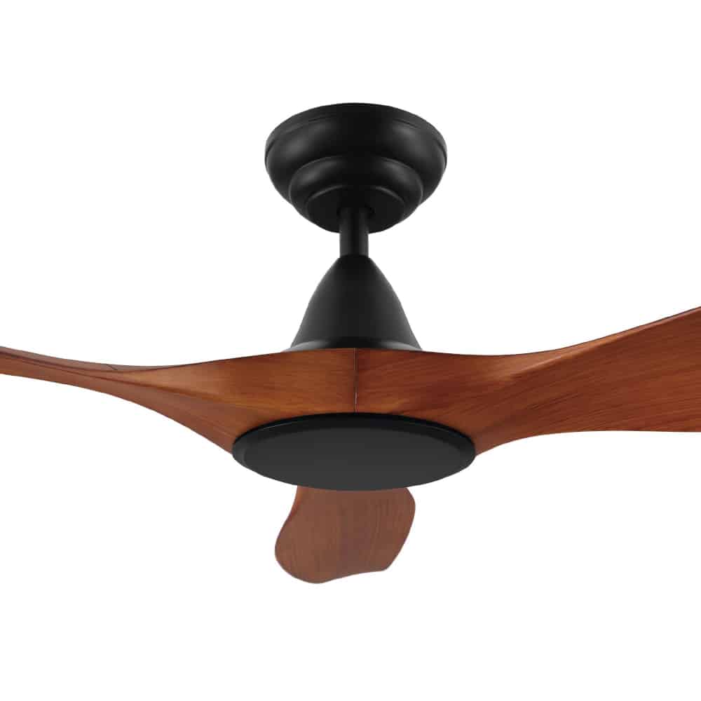 Eglo Noosa DC 60" Ceiling Fan with Remote. Black with Teak