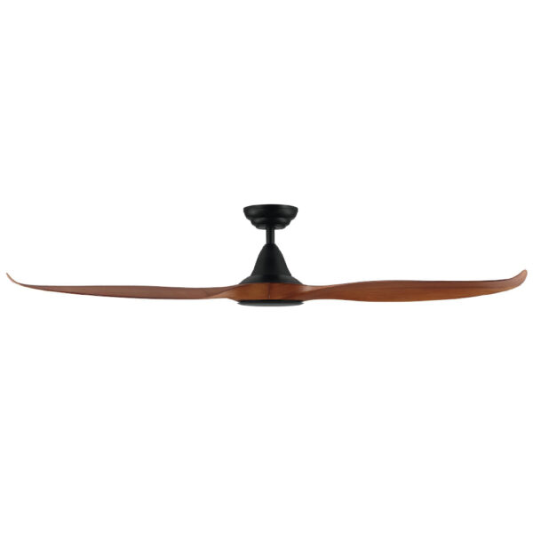 Noosa DC Ceiling Fan with Remote - Black with Teak Blades 60"