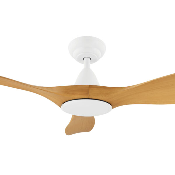 Noosa DC Ceiling Fan with Remote - White with Bamboo Blades 52"