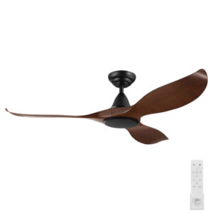 Noosa DC Ceiling Fan with Remote - Black with Aged Elm Blades 52"