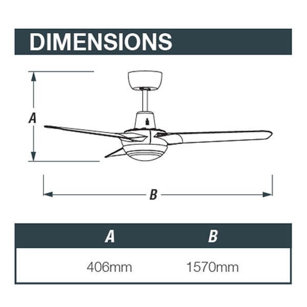 Spyda Ceiling Fan with Dimmable CCT LED Light - Black 62"
