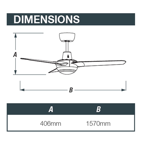 Spyda Ceiling Fan with Dimmable CCT LED Light Teak 62"