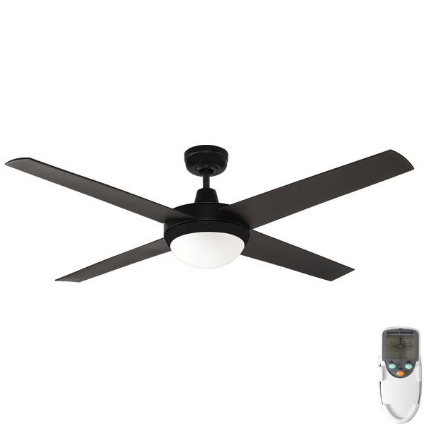 Fanco Urban 2 Indoor/Outdoor ABS Blade Ceiling Fan with E27 Light & Remote - Black 52"